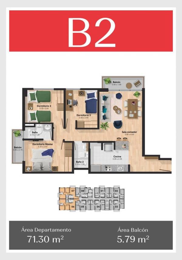 Departamento 3 dormitorios - Imagen 2